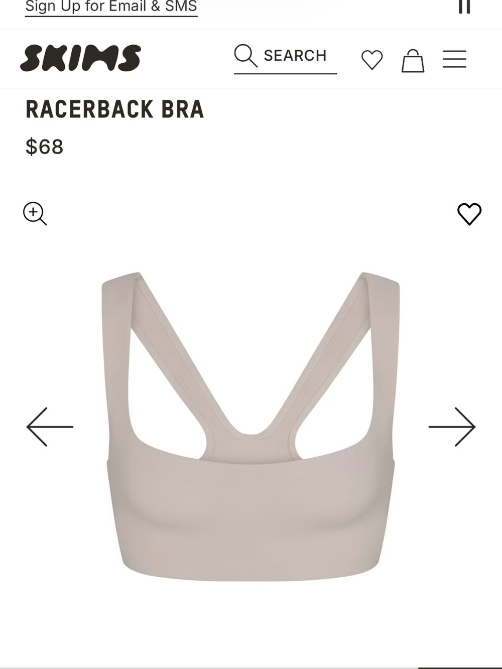 Nike x Skims limited edition racer back bra